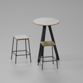 One bar table and two bar stools hire set from The Easy Booth