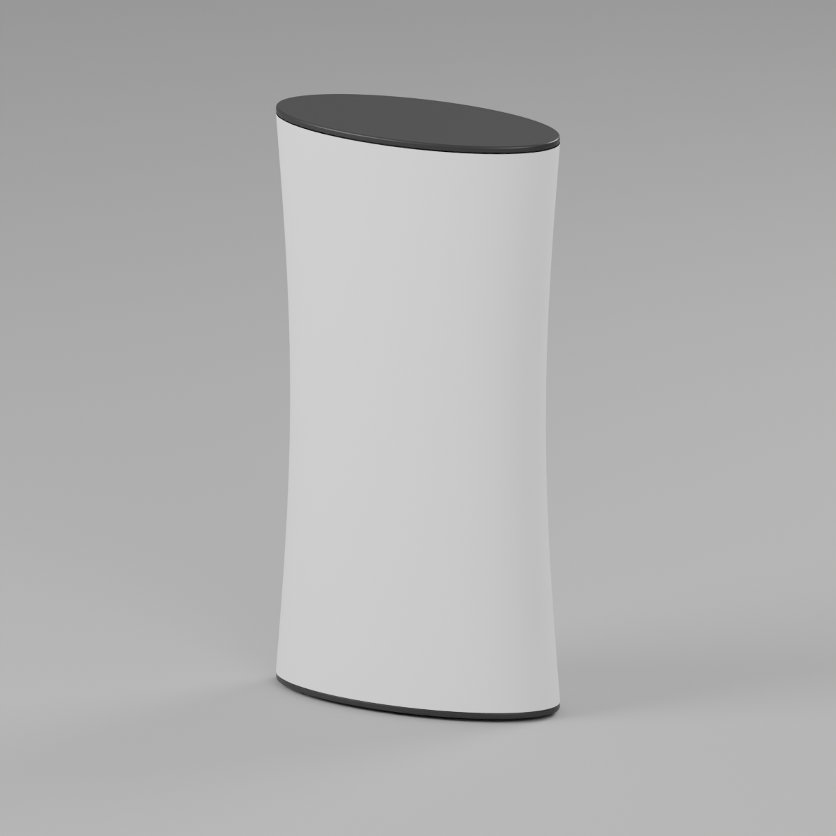 Fabric Popup Counter - Oval 0.71m W x 1.37m H x 0.33m D — plain fabric Blender product render