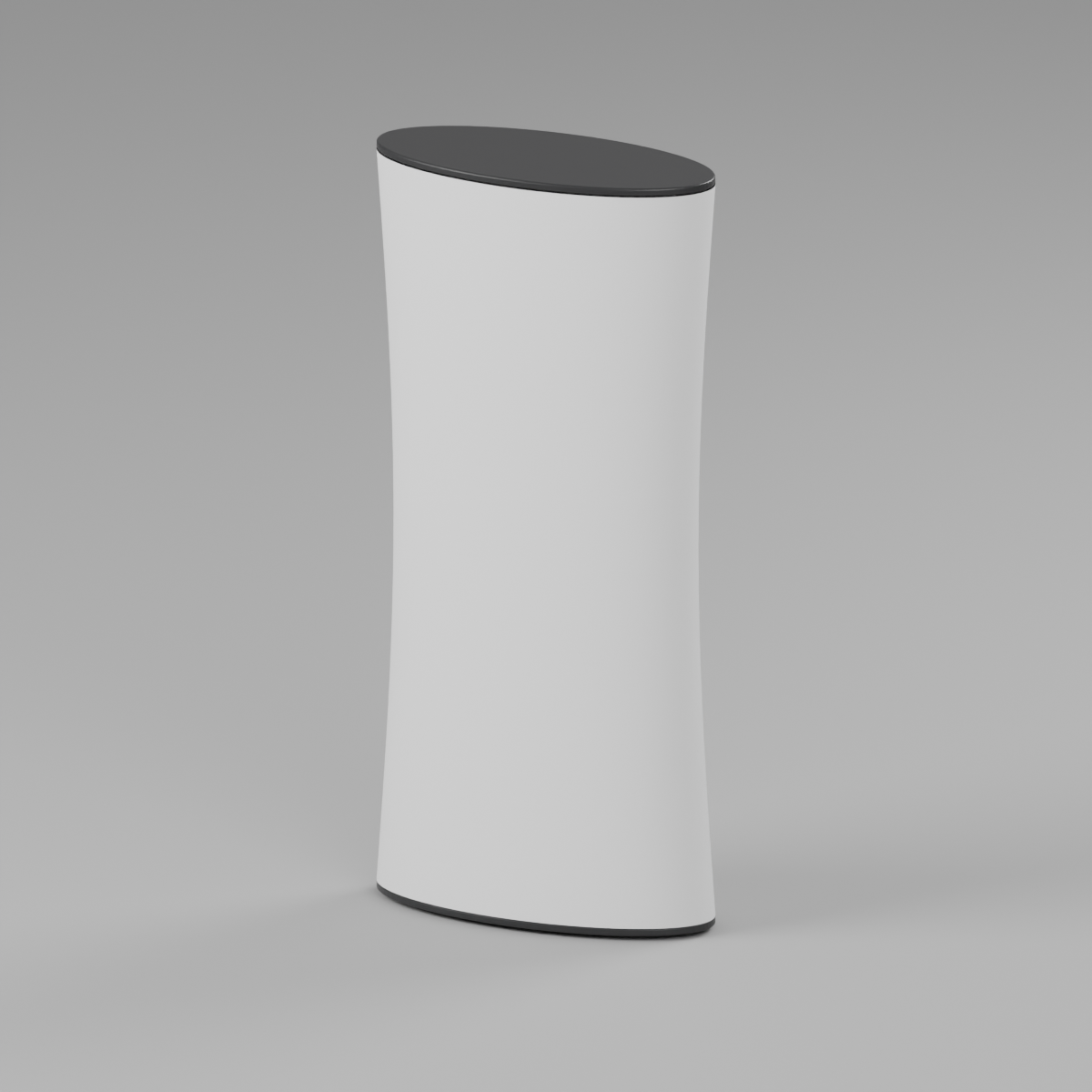 Fabric Popup Counter - Oval 0.71m W x 1.5m H x 0.33m D — plain fabric Blender product render