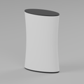 Fabric Popup Counter - Oval 0.71m W x 1.12m H x 0.33m D — plain fabric Blender product render