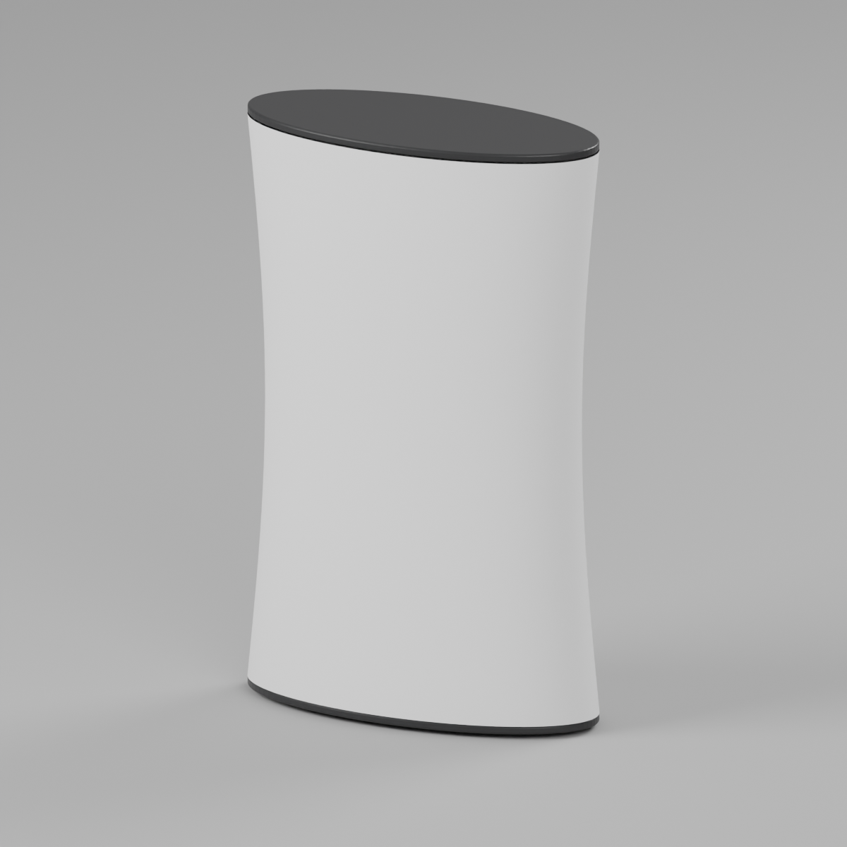Fabric Popup Counter - Oval 0.71m W x 1.12m H x 0.33m D — plain fabric Blender product render