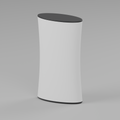 Fabric Popup Counter - Oval 0.71m W x 1.245m H x 0.33m D — plain fabric Blender product render