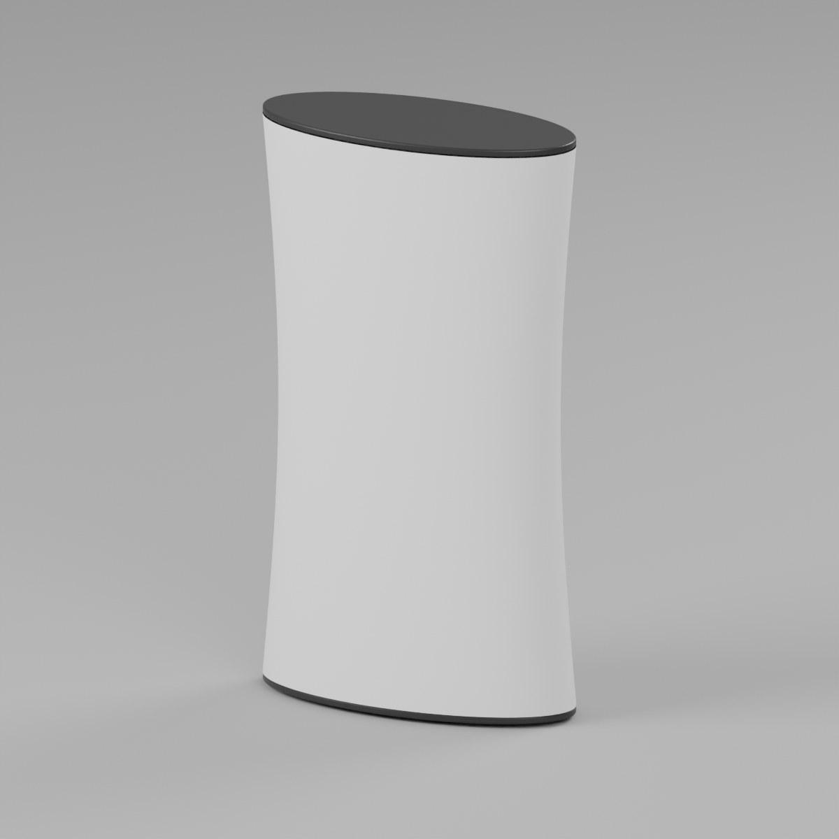 Fabric Popup Counter - Oval 0.71m W x 1.245m H x 0.33m D — plain fabric Blender product render