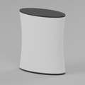 Fabric Popup Counter - Oval 0.71m W x 0.86m H x 0.33m D — plain fabric Blender product render