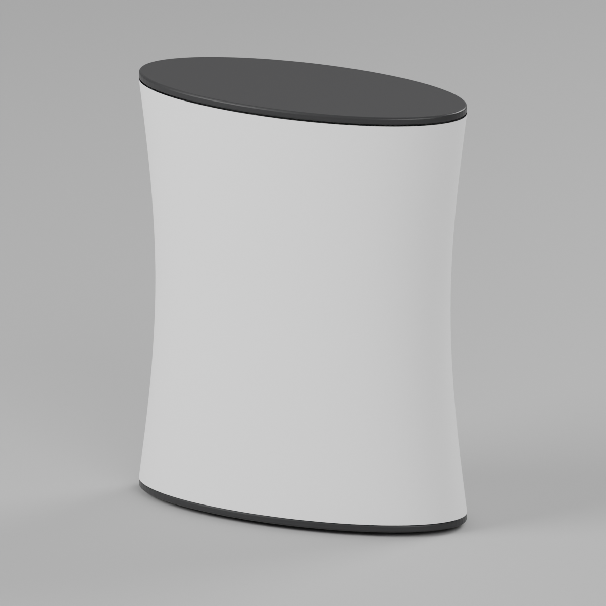 Fabric Popup Counter - Oval 0.71m W x 0.86m H x 0.33m D — plain fabric Blender product render