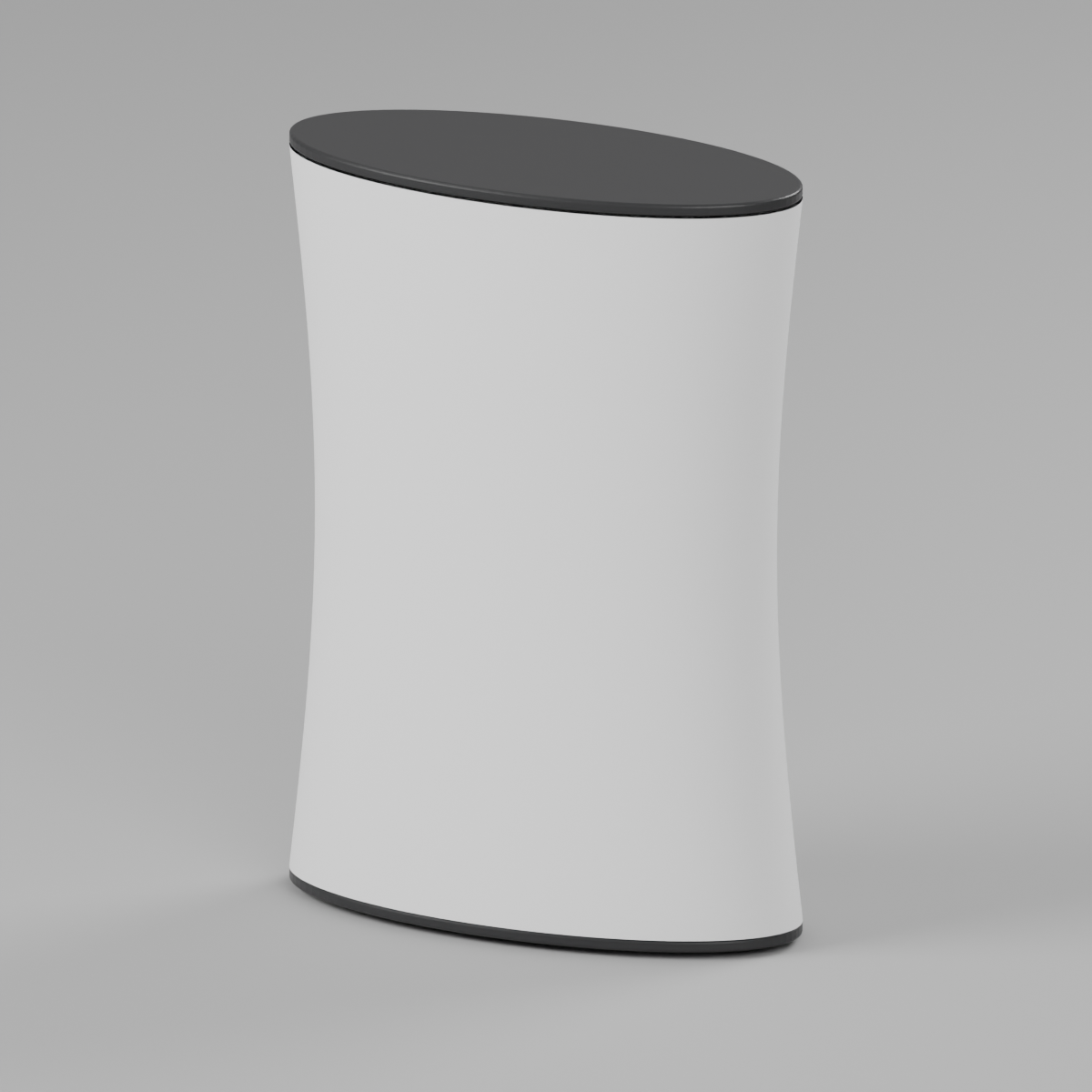 Fabric Popup Counter - Oval 0.71m W x 0.99m H x 0.33m D — plain fabric Blender product render