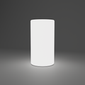 Inflatable 360 Lightbox Tower - Circle 0.8m W x 1.5m H x 0.8m D — plain white fabric, lights on