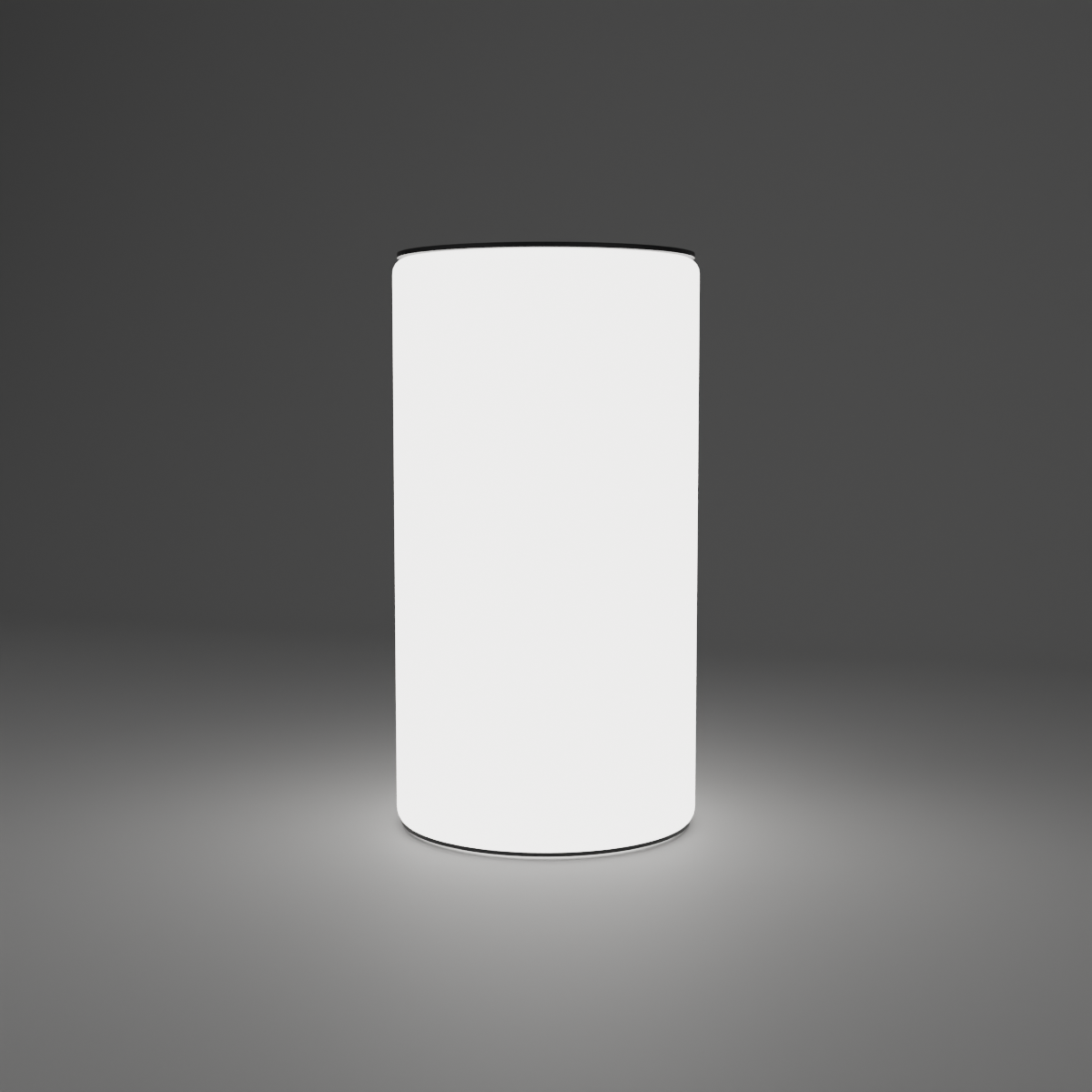 Inflatable 360 Lightbox Tower - Circle 0.8m W x 1.5m H x 0.8m D — plain white fabric, lights on