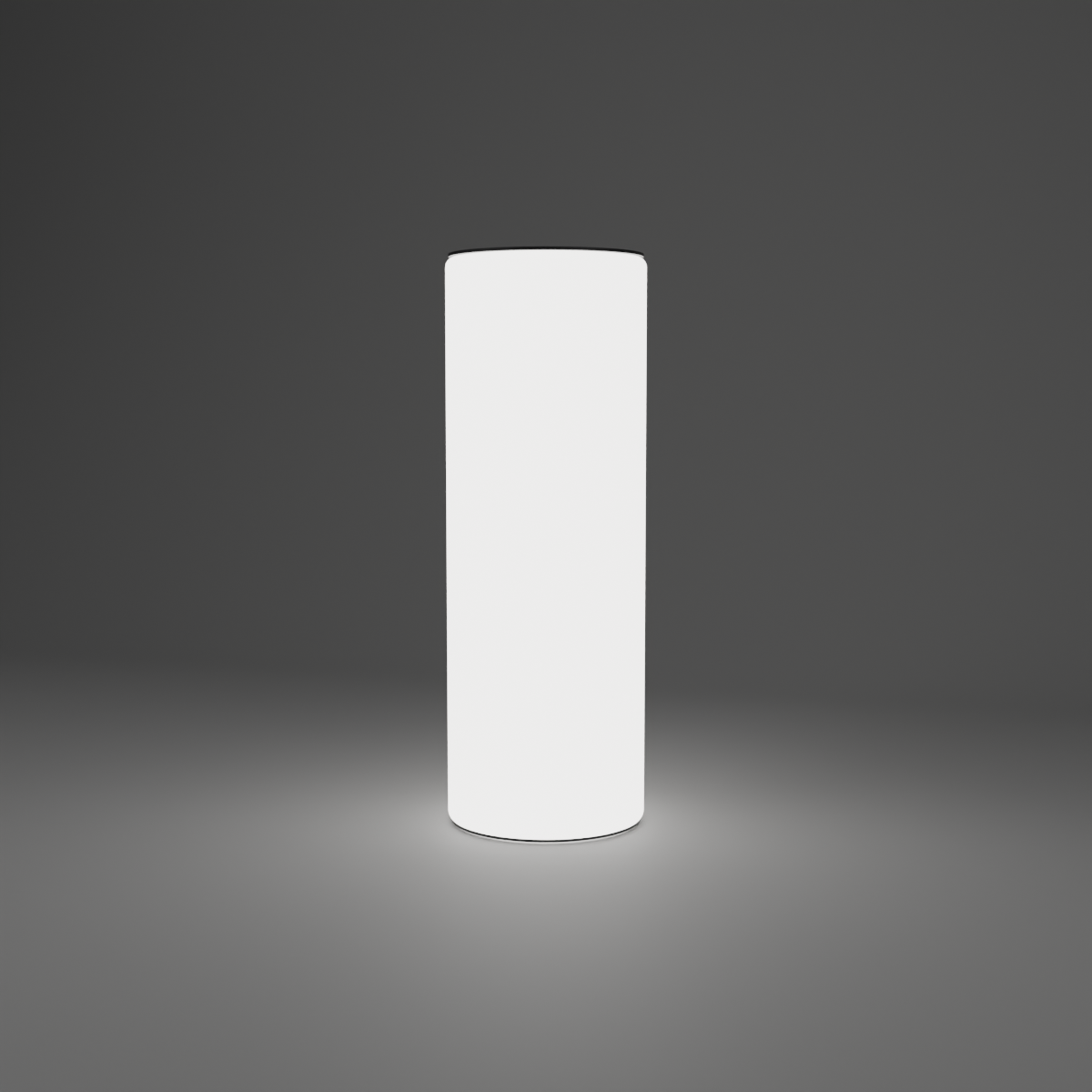 Inflatable 360 Lightbox Tower - Circle 0.8m W x 2.28m H x 0.8m D — plain white fabric, lights on
