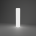 Inflatable 360 Lightbox Tower - Circle 0.8m W x 3.2m H x 0.8m D — plain white fabric, lights on