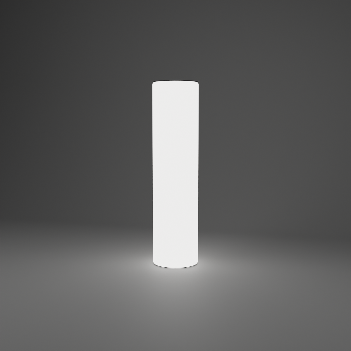 Inflatable 360 Lightbox Tower - Circle 0.8m W x 3.2m H x 0.8m D — plain white fabric, lights on