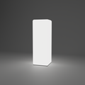 Inflatable 360 Lightbox Tower - Square 0.8m W x 2.28m H x 0.8m D — plain white fabric, lights on