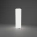 Inflatable 360 Lightbox Tower - Square 0.8m W x 3.2m H x 0.8m D — plain white fabric, lights on