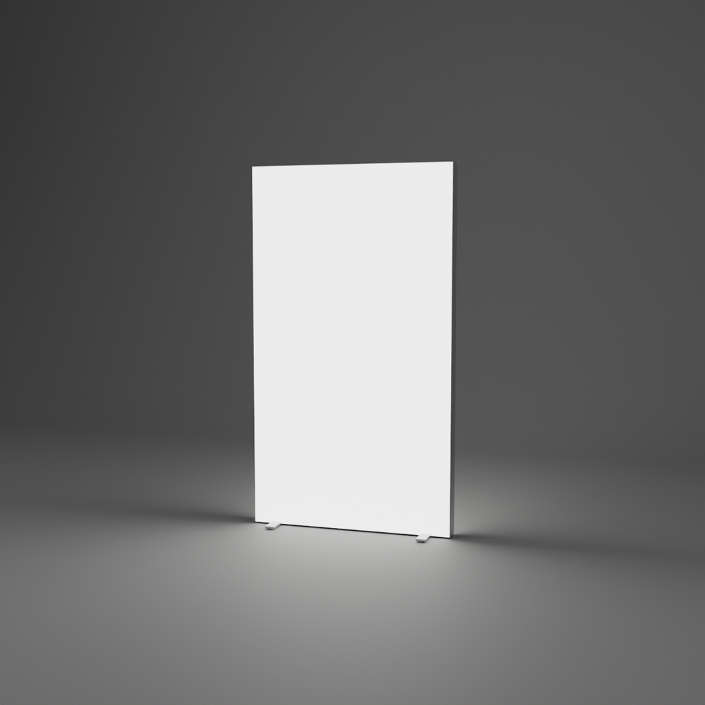 Lightbox Wall - Straight 1.37m W x 2.4m H — plain white fabric, lights on