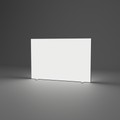 Lightbox Wall - 2.027m W x 1.36m H — plain white fabric, lights on