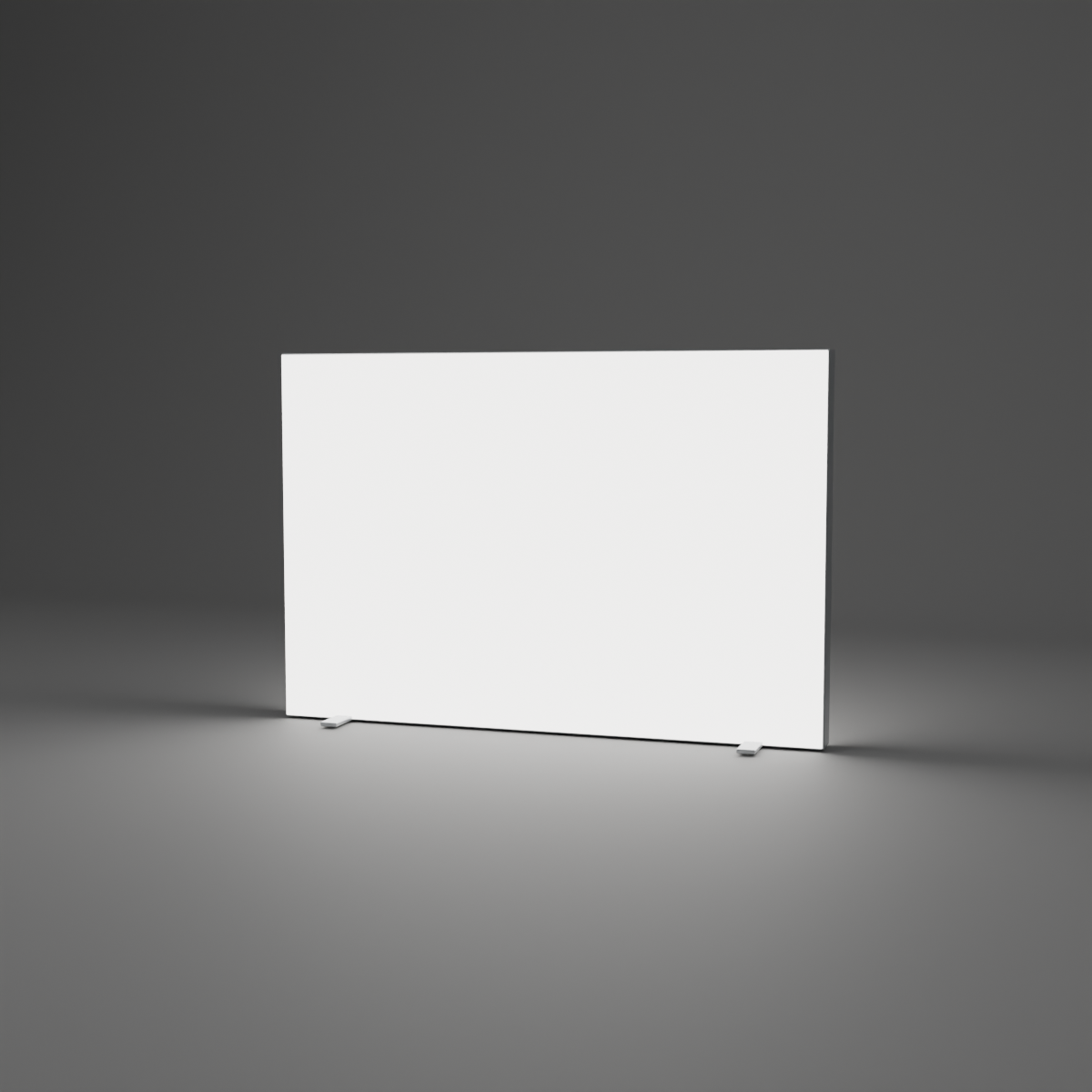 Lightbox Wall - 2.027m W x 1.36m H — plain white fabric, lights on