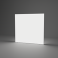 Lightbox Wall - 2.48m W x 2.42m H — plain white fabric, lights on
