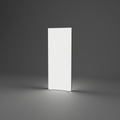 Lightbox Wall - Straight 0.95m W x 2.4m H — plain white fabric, lights on