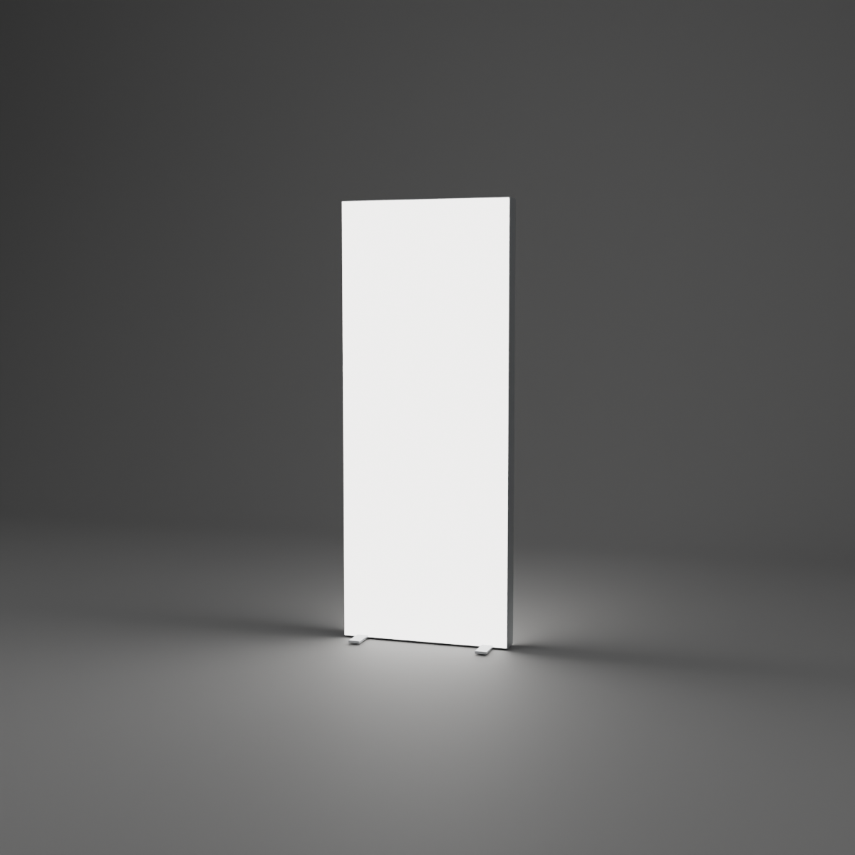 Lightbox Wall - Straight 0.95m W x 2.4m H — plain white fabric, lights on