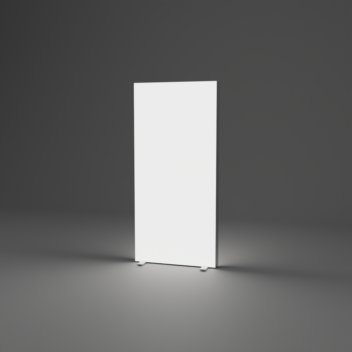Lightbox Wall - 0.95m W x 2.02m H — plain white fabric, lights on