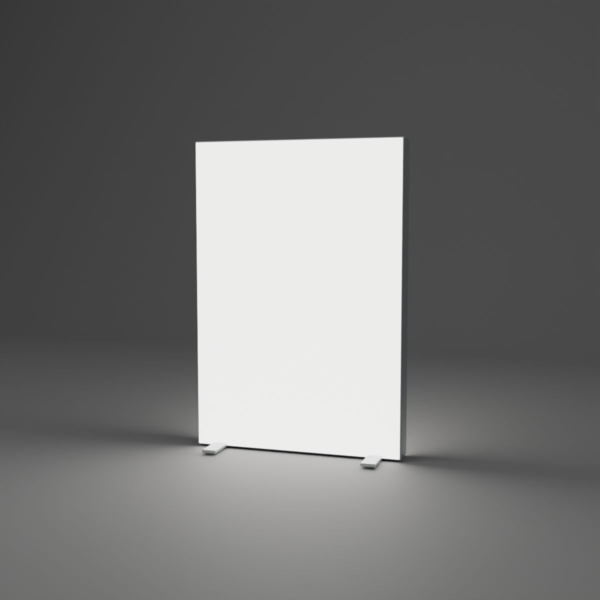 Lightbox Wall - 0.95m W x 1.38m H — plain white fabric, lights on