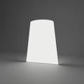 Lightbox Wall - 2.056m W x 2.611m H - Rounded Top — plain white fabric, lights on