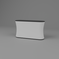 Fabric Popup Modular Counter - Straight 1.738m W x 1m H x 0.488m D — plain white fabric with black countertop