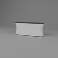 Fabric Popup Modular Counter - Straight 2.352m W x 1m H x 0.488m D — plain white fabric with black countertop