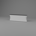 Fabric Popup Modular Counter - Straight 2.957m W x 1m H x 0.488m D — plain white fabric with black countertop