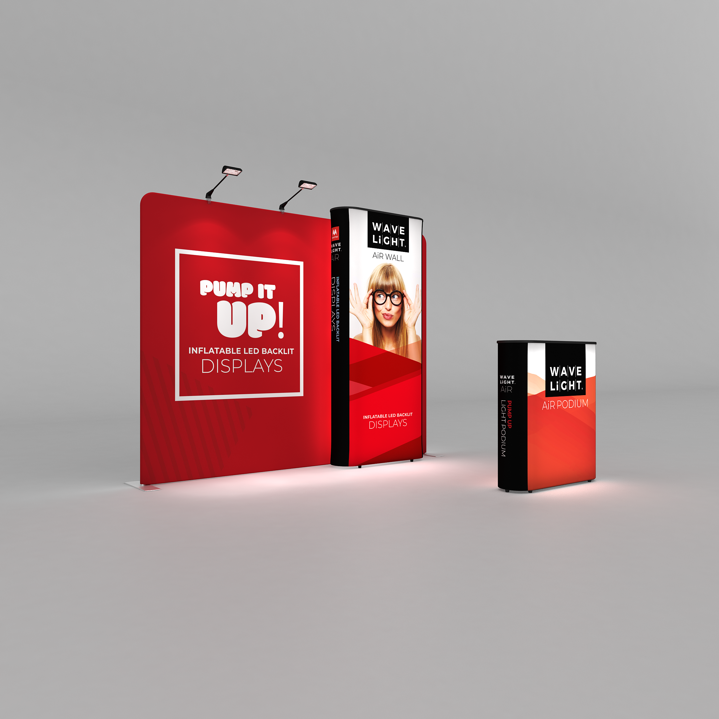 Inflatable 360 Lightbox Wall - 1m W x 2.3m H x 0.3m D - Extra Print