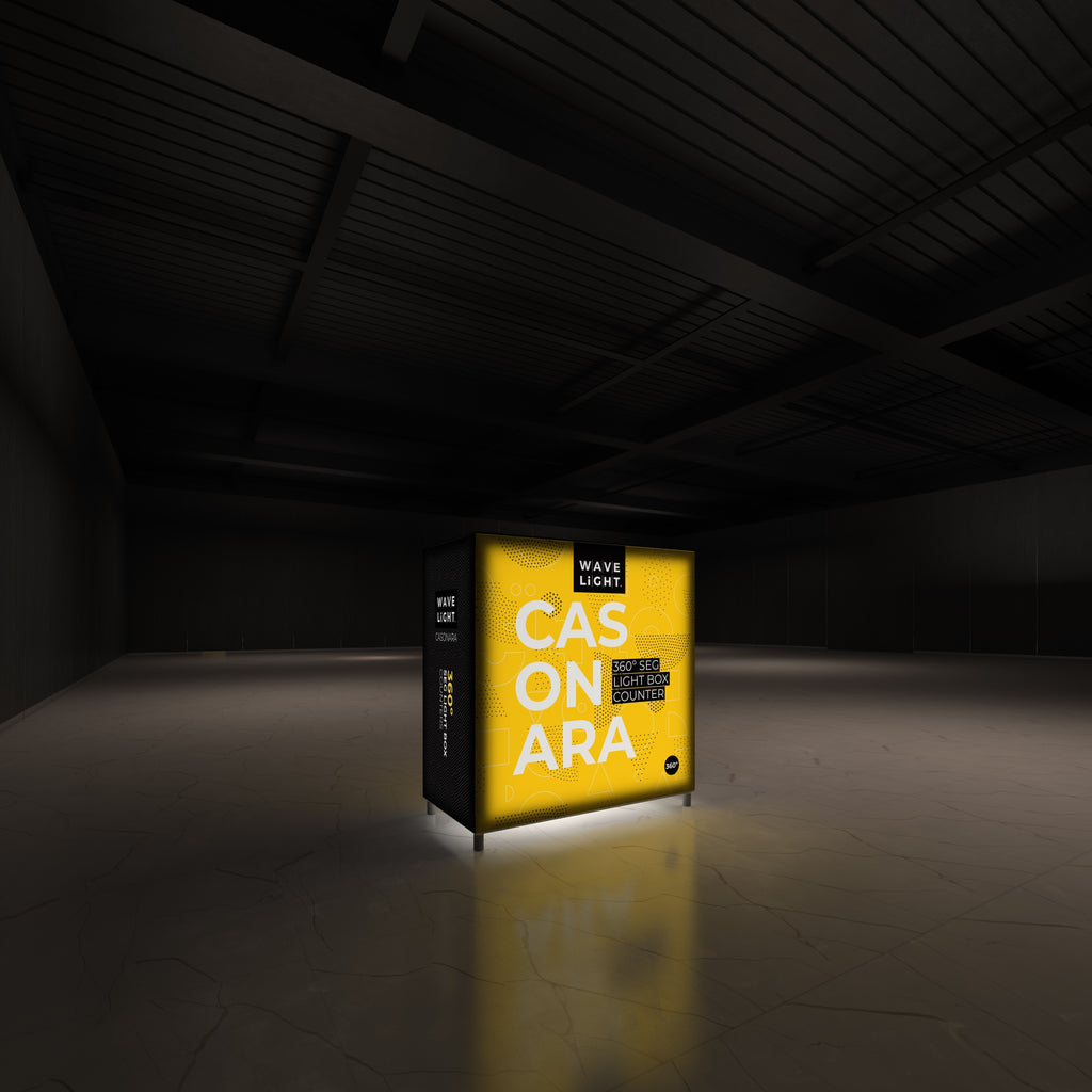 360 Lightbox Counter - 1m W x 1m H x 0.5m D