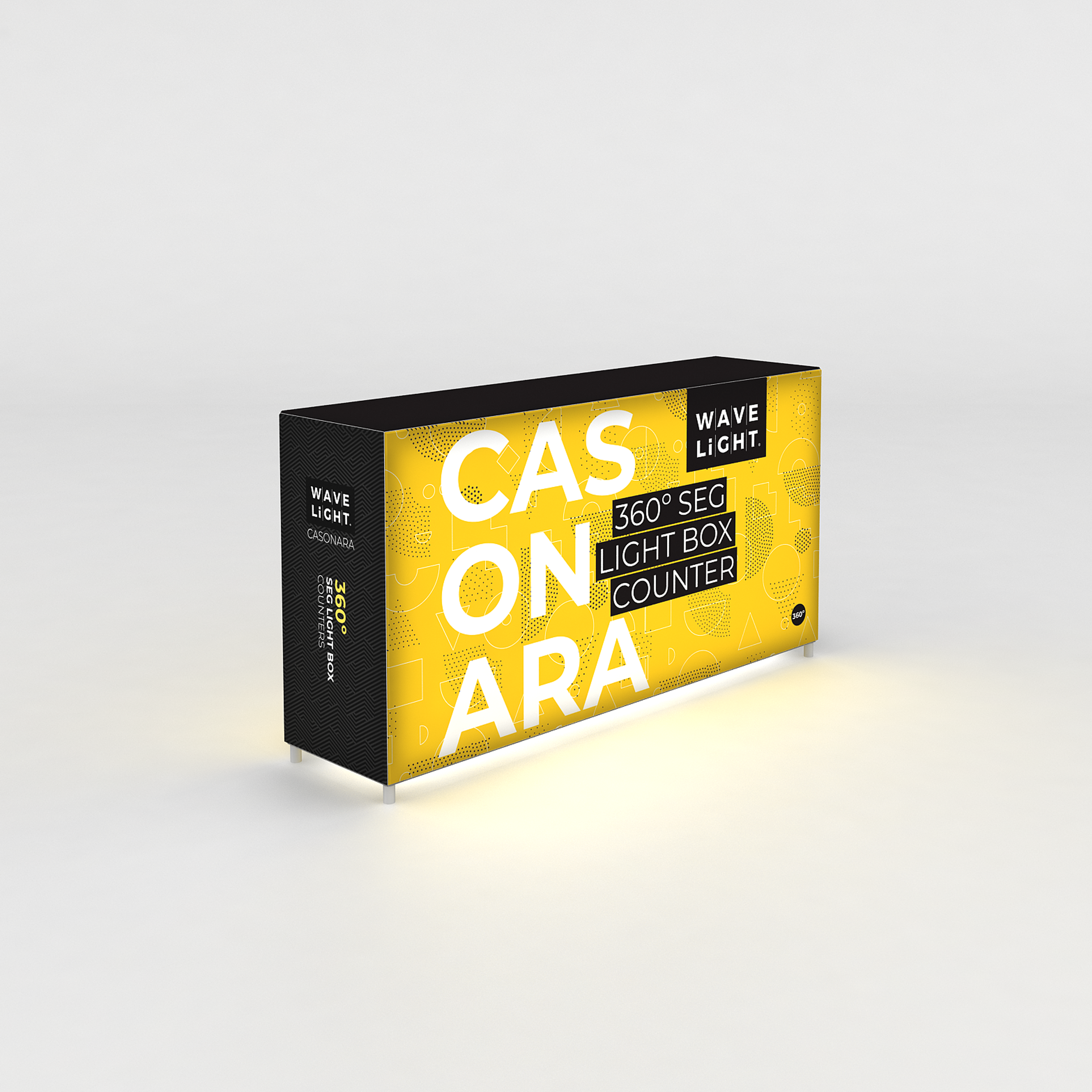 360 Lightbox Counter - 2m W x 1m H x 0.5m D
