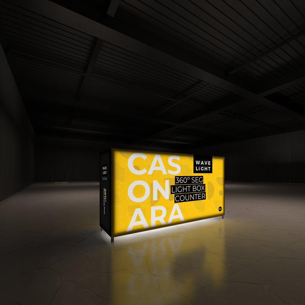 360 Lightbox Counter - 2m W x 1m H x 0.5m D
